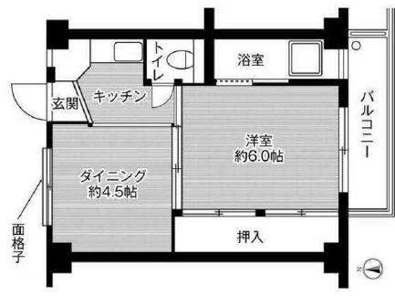 ビレッジハウス福田II2号棟(1DK/2階)の間取り写真