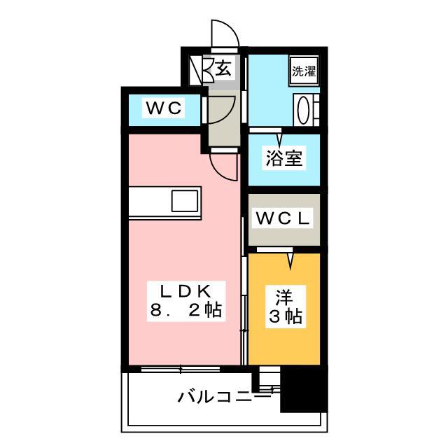 エンクレストベイ天神東II(1LDK/10階)の間取り写真