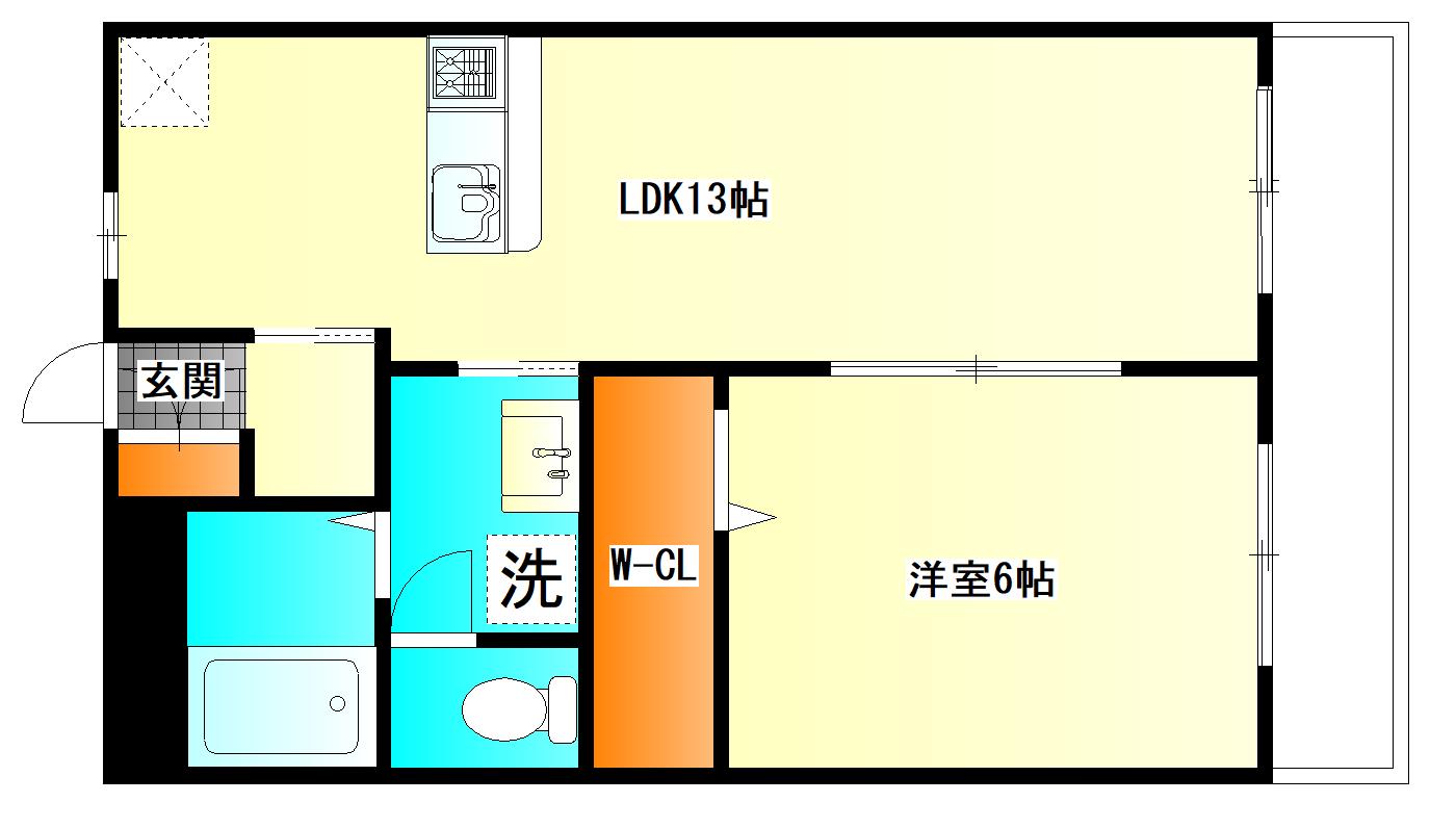 グリーンハイツ駒岡(1LDK/3階)の間取り写真