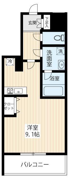 ARCOBALENO MUSASHIKOSUGIII(ワンルーム/1階)の間取り写真