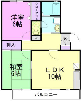 BELL・ST(2LDK/2階)の間取り写真