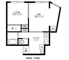 メゾンド柿の木坂(2DK/1階)の間取り写真