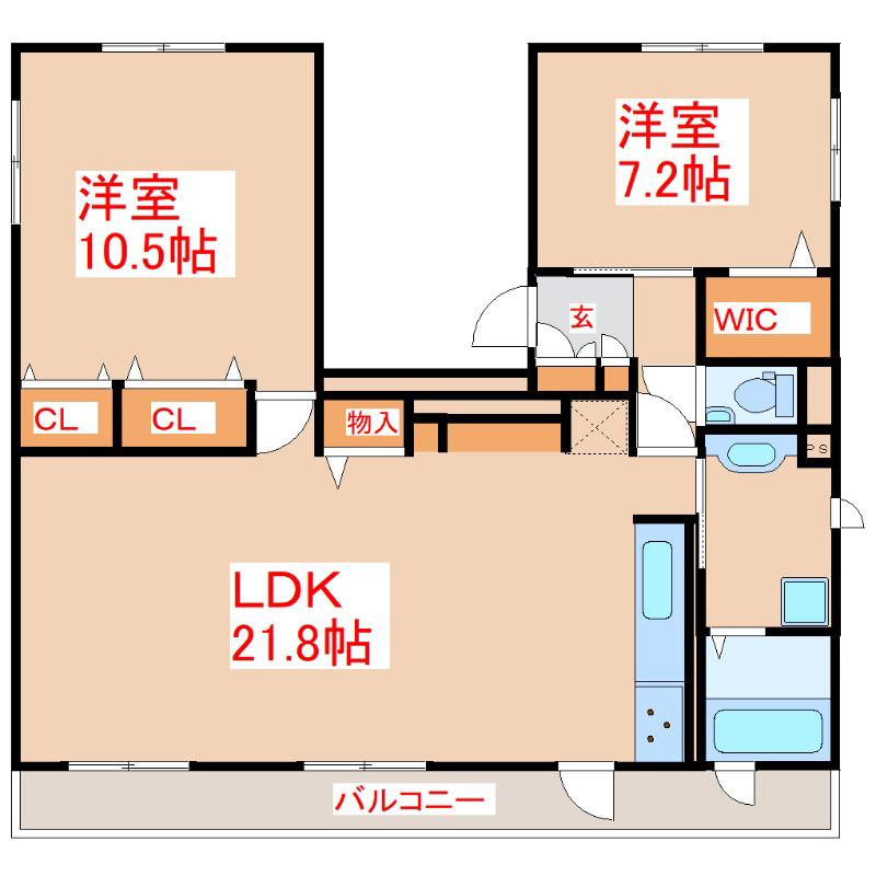 コーラル(2LDK/3階)の間取り写真