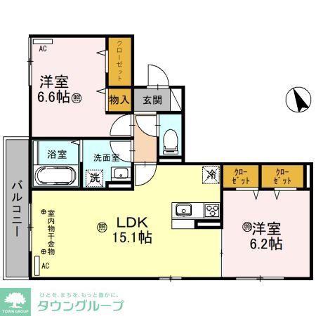 ANGE(2LDK/1階)の間取り写真