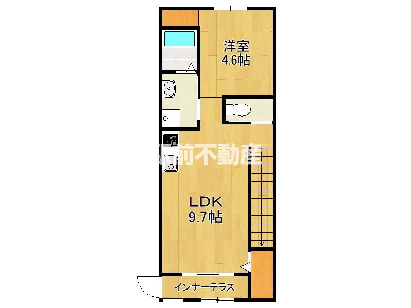 さざんか天神(1LDK/2階)の間取り写真