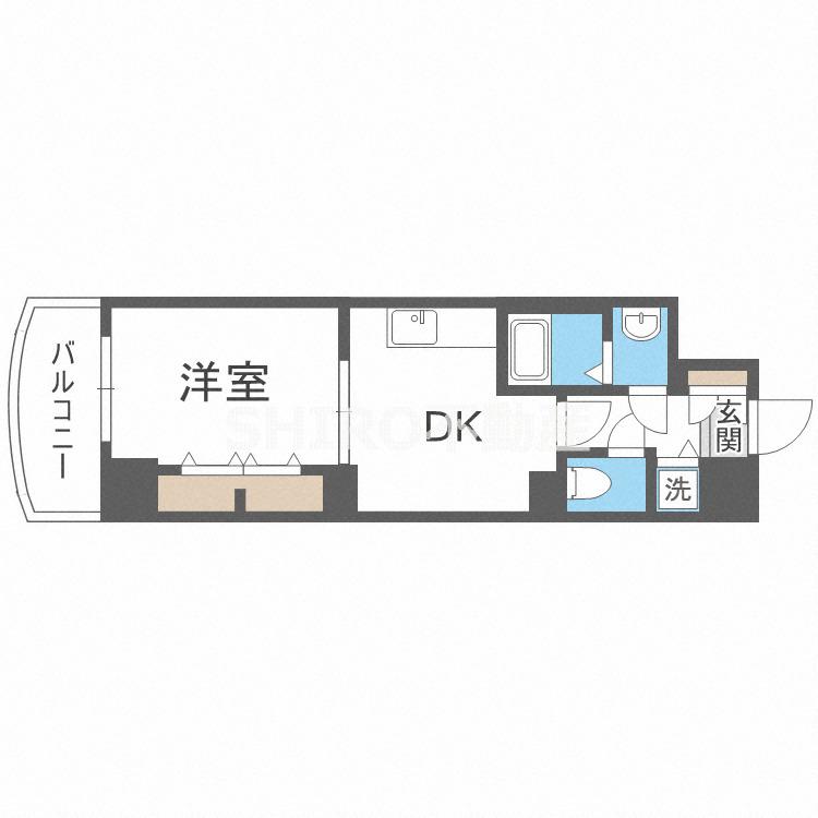 ノルデンタワー天神橋(1LDK/5階)の間取り写真