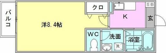 リブレア豊II(1K/1階)の間取り写真