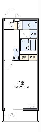 レオネクストジュエル(1K/4階)の間取り写真