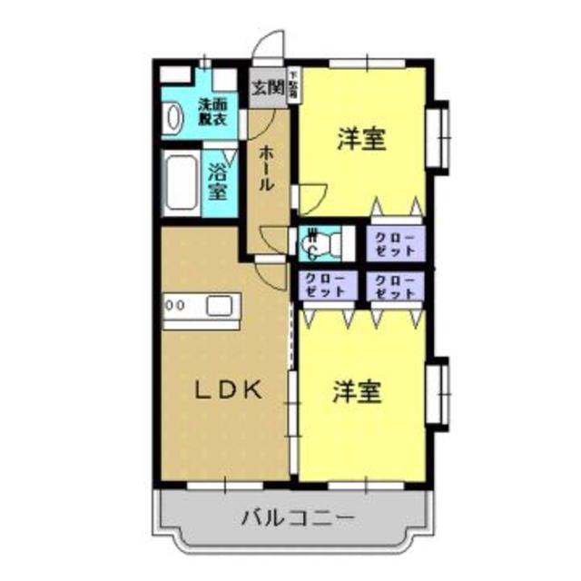ユーミー南宮崎(2LDK/2階)の間取り写真