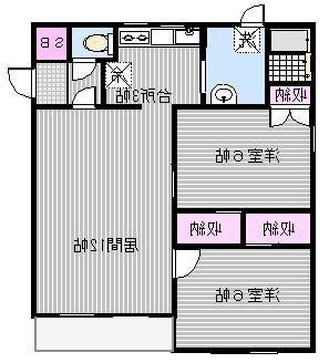 エクセル(2LDK/2階)の間取り写真