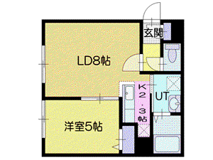 DIECI駒場町(1LDK/1階)の間取り写真