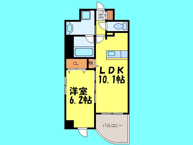 シャルマン愛知(1LDK/4階)の間取り写真