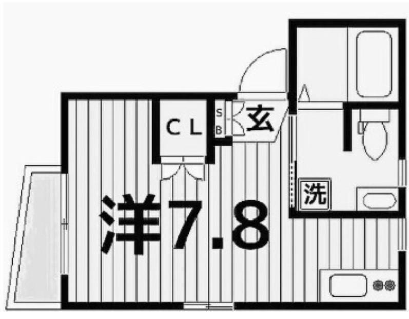 プライムコート(ワンルーム/2階)の間取り写真