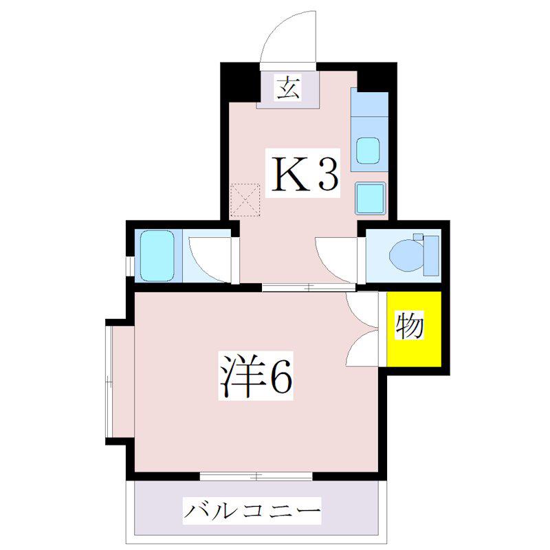 M&Mビル(1K/2階)の間取り写真