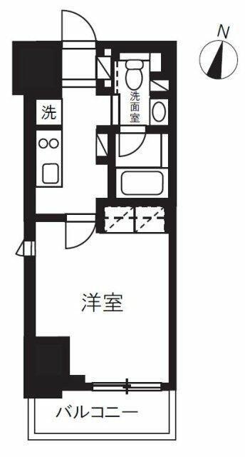 プライムメゾン千葉新町(1K/7階)の間取り写真