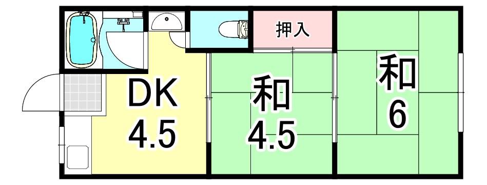 日興マンション(2DK/2階)の間取り写真