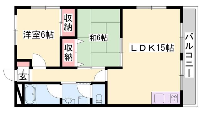 第1永和レジデンス(2LDK/3階)の間取り写真