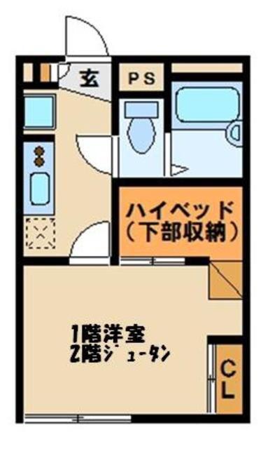 レオパレスストリートハウス(1K/1階)の間取り写真