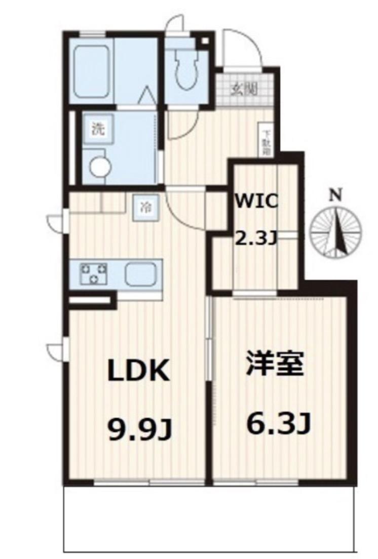 CHARME(1LDK/1階)の間取り写真