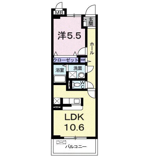 グリーンフォレスト(1LDK/3階)の間取り写真