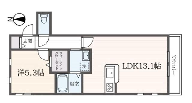レゾン プリュニエ(1LDK/2階)の間取り写真