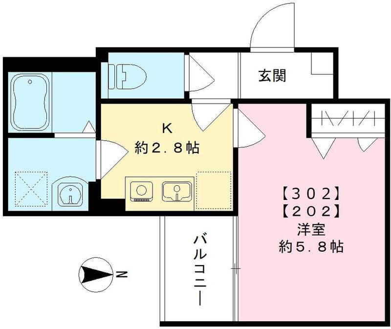 ALEGRIA東花園(1K/3階)の間取り写真
