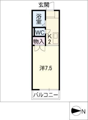 ジュネストーコー(1K/2階)の間取り写真