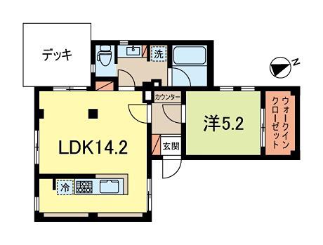 高井戸ユニバース(1LDK/1階)の間取り写真