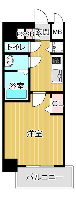 ゼオン大阪イースト(1K/6階)の間取り写真