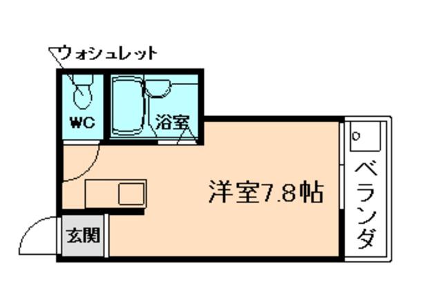 イーズマンションファイブ(ワンルーム/2階)の間取り写真