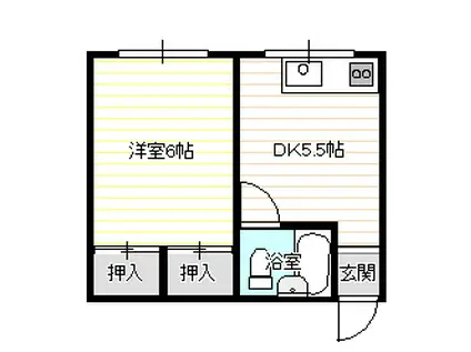 パレーシャル青柳(1DK/2階)の間取り写真