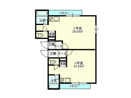 WOODYマンション5(ワンルーム/2階)の間取り写真