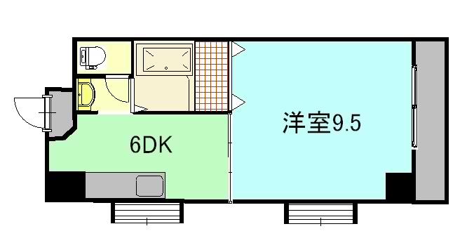 小西第3ビル(1DK/5階)の間取り写真
