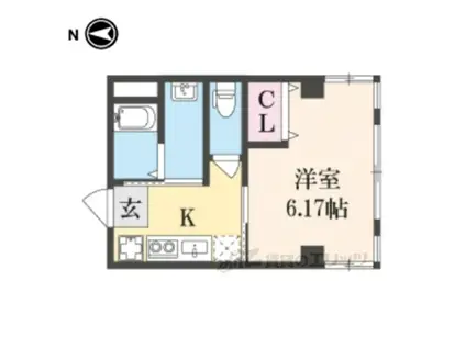 天進ビル(1K/5階)の間取り写真