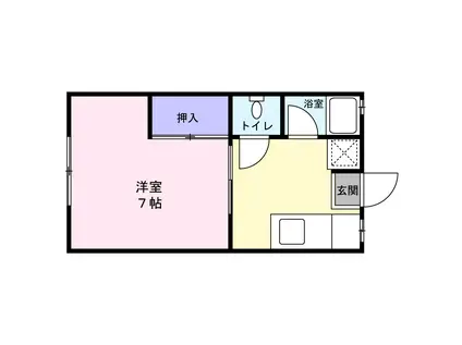 シティハイムハヤサカ(1K/2階)の間取り写真