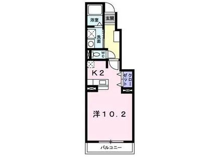 カサ・デル・ブリッサ(1K/1階)の間取り写真