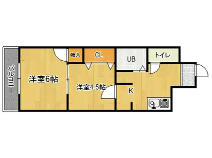 ロイヤルM(2K/3階)の間取り写真