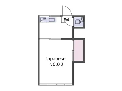 三笠荘(1K/2階)の間取り写真