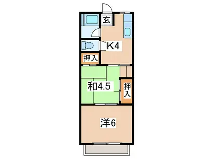 かじや荘(2K/1階)の間取り写真