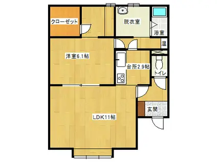 PETIE・ROYAL(1LDK/3階)の間取り写真