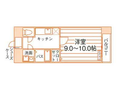 熊本市中央区新大江3丁目(1K/4階)の間取り写真