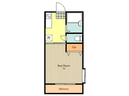 コーポ・アザレア(1K/2階)の間取り写真