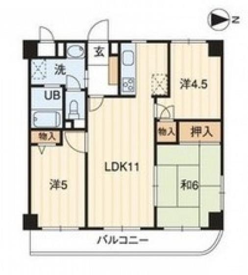 ガーデンHATANO(3LDK/3階)の間取り写真