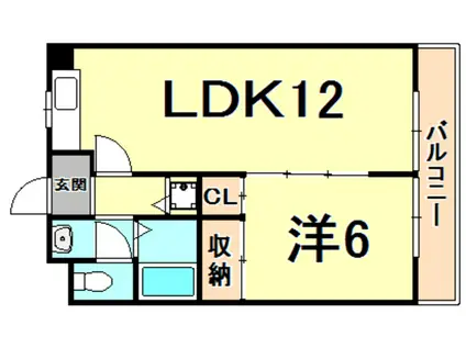 阪急今津線 門戸厄神駅 徒歩10分 3階建 築37年(1LDK/1階)の間取り写真