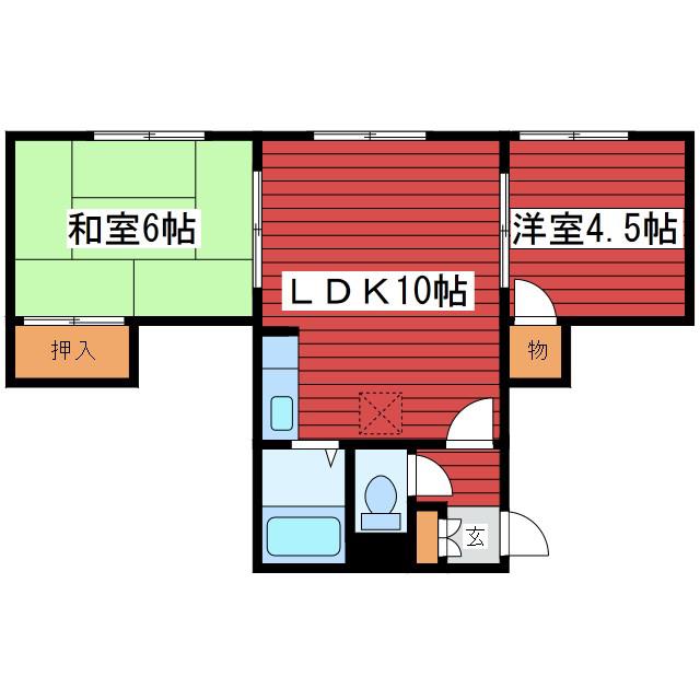 シティハウス月寒(2LDK/4階)の間取り写真