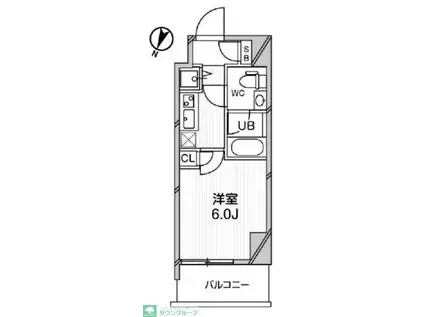 ジェノヴィア綾瀬スカイガーデン(1K/3階)の間取り写真