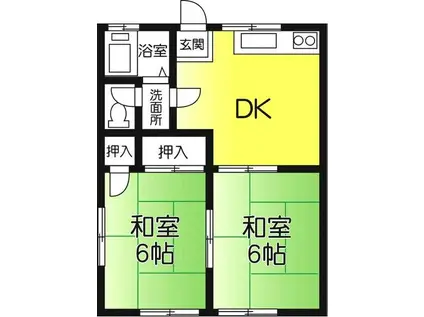 ロイヤルハイツ池田I(2DK/2階)の間取り写真