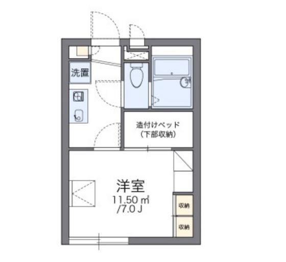 レオパレスグランドゥール横井上(1K/2階)の間取り写真