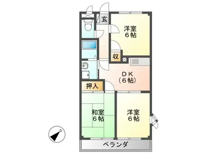 ロイヤルステイブル(3DK/1階)の間取り写真