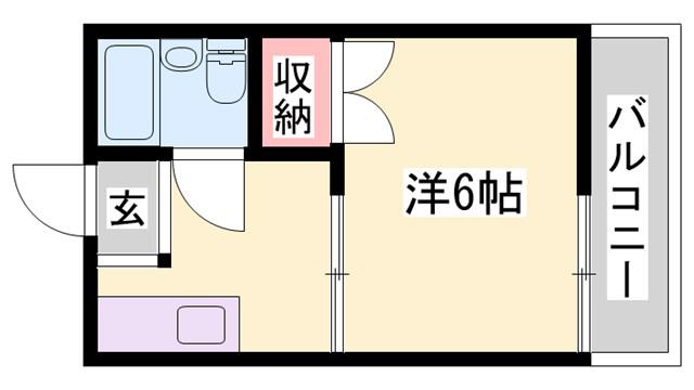 パークサイド社(1K/2階)の間取り写真
